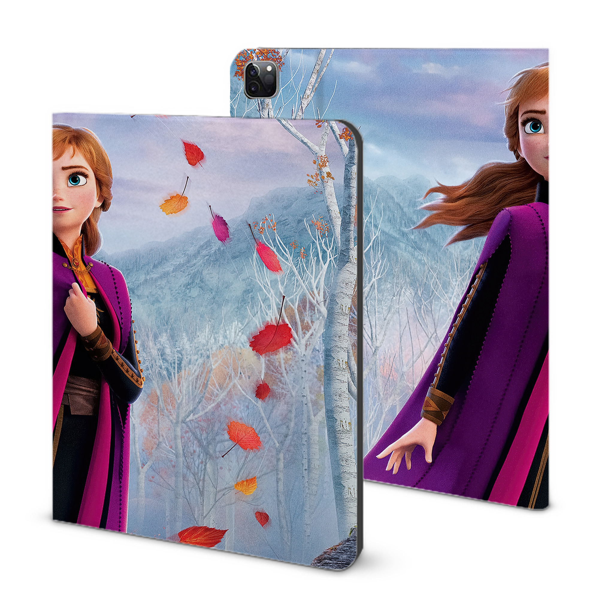 （画像用） アナと雪の女王 アンナ エルサ Frozen Anna Elsa IPad ケース ブック型 PUレザー TPU 耐衝撃 軽量 薄型 ペン収納なし 全面保護 IPad 各モデル対応